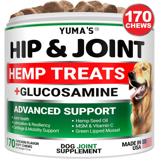 YUMA'S Hemp Hip and Joint Supplement for Dogs Glucosamine for Dogs Dog Joint Pain Relief with MSM Advanced Dog Joint Supplement Health Glucosamine for Dogs Chews 3